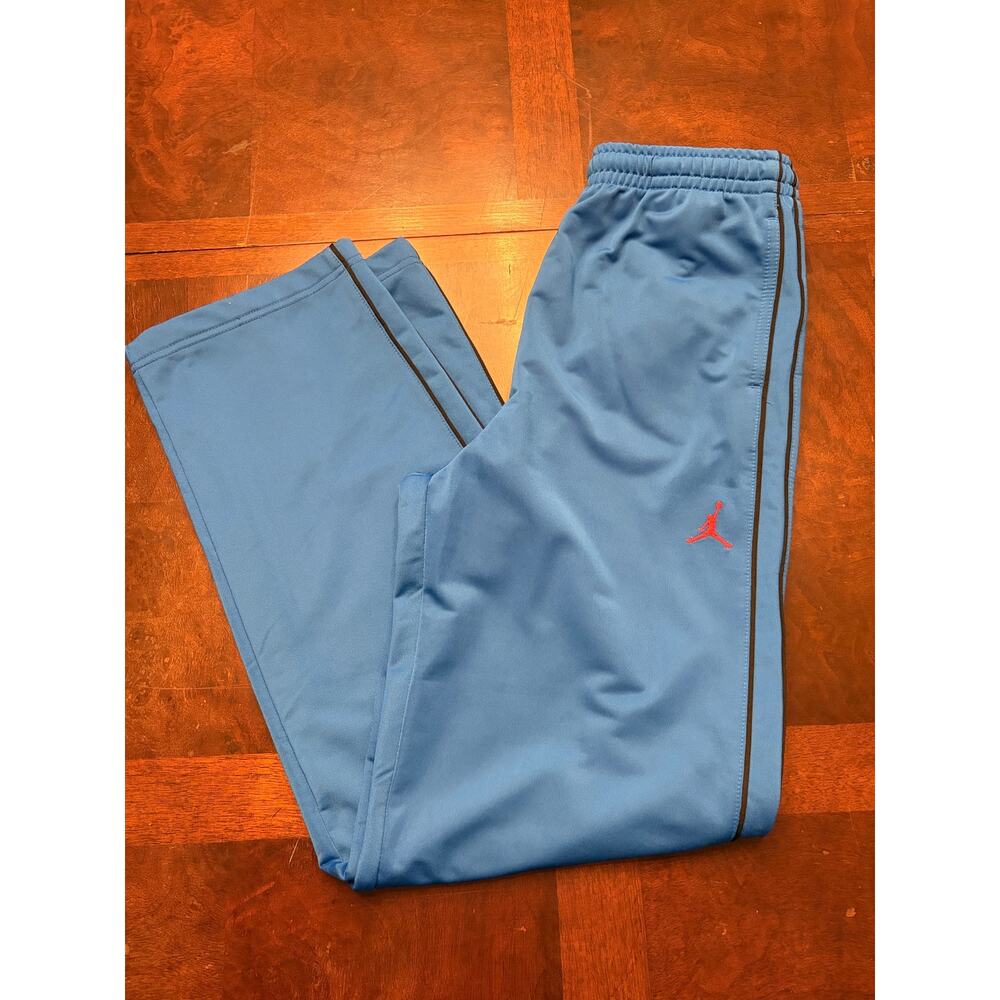 Jordan Youth XL Light Blue Track Pants Red Jumpman Logo Preowned